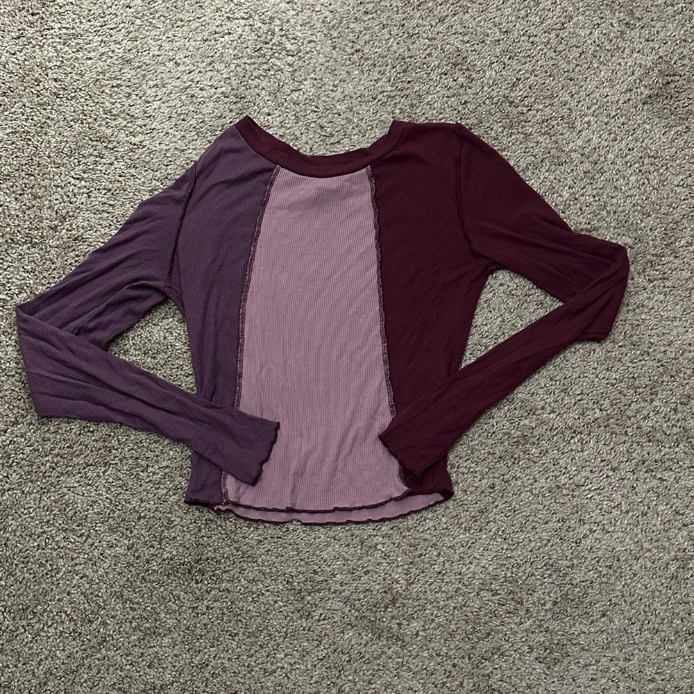 Wild Fable Purple and Pink Long Sleeve Blouse